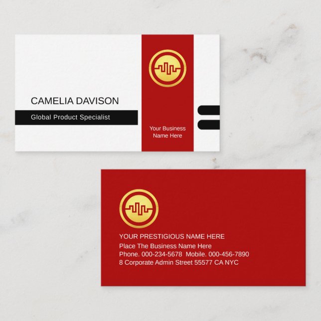 Cartão De Visita Stylist Template Office Manager Template (Frente/Verso)