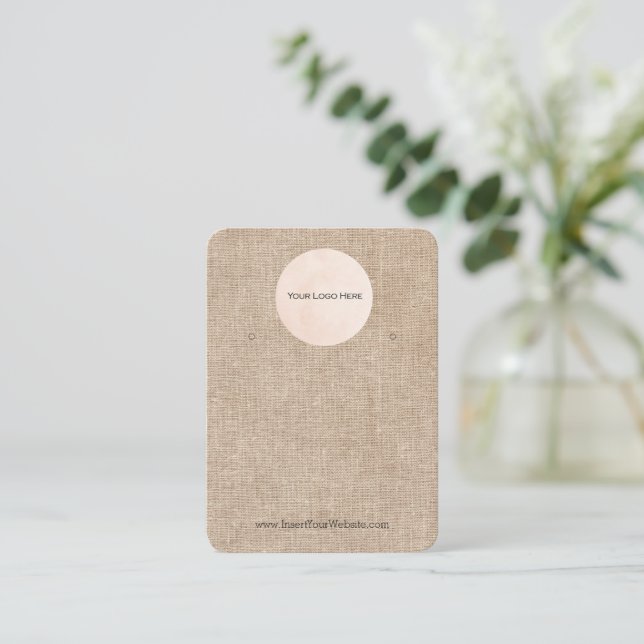 Cartão De Visita Sua exibição de entrelaçamento do logotipo Rustic  (Em pé/Frente)