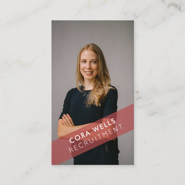 Cartão De Visita Sua foto com faixa opaca (Frente)