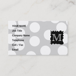 Cartão De Visita Sua letra, monograma. Pontos com Splat. preto