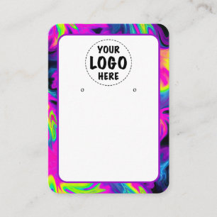 Cartão De Visita Sua placa de leitura geométrica Neon do logotipo g