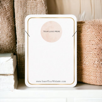 Cartão De Visita Sua tela de colar de logotipo Dourada grande verti