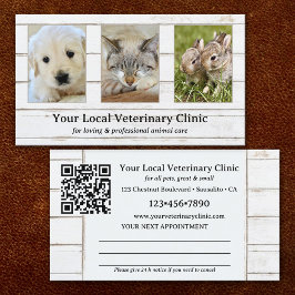 Cartão De Visita Suas Fotos Clínica Veterinária de Animais Consulta