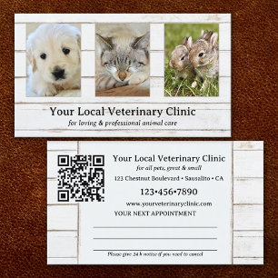 Cartão De Visita Suas Fotos Clínica Veterinária de Animais Consulta