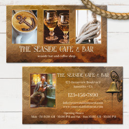 Cartão De Visita Suas Fotos Loja de Café Costeira Bar