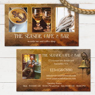 Cartão De Visita Suas Fotos Loja de Café Costeira Bar