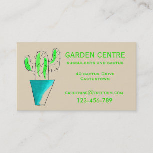 Cartão De Visita Succulents do centro de jardim e plantas do cacto