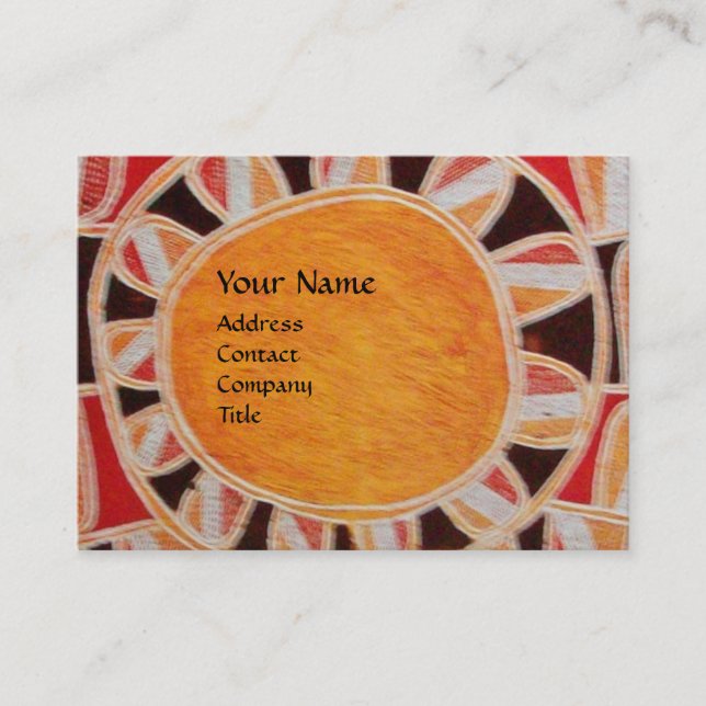 Cartão De Visita SUN SOLAR ENERGY MONOGRAMA amarelo alaranjado pret (Frente)