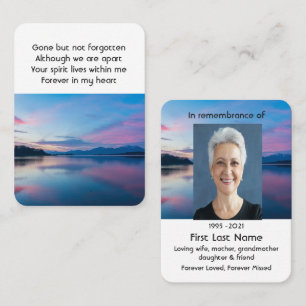 Cartão De Visita Sunrise Dawn Memorial Pocket Keepsasaame