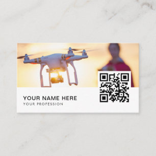 Cartão De Visita Sunset Drone pilote QR Code