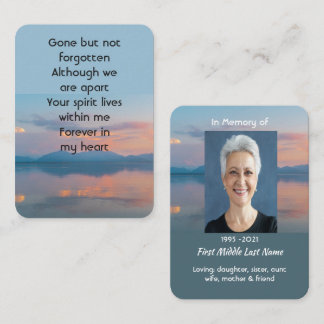 Cartão De Visita Sunset Evening Sky Dusk Memorial Pocket Keepsake