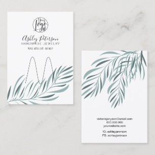 Cartão De Visita Suporte para anéis de joias com logotipo de folha