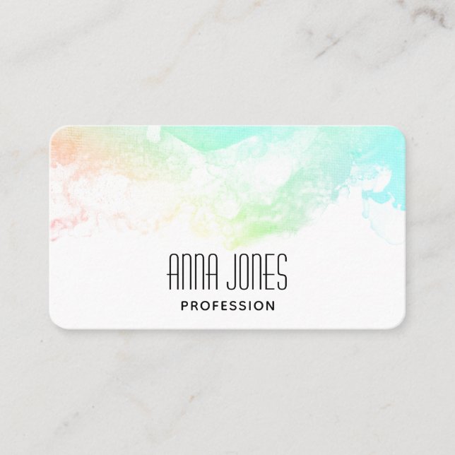 Cartão De Visita Suportes de Abstrato verde e azul modernos (Frente)