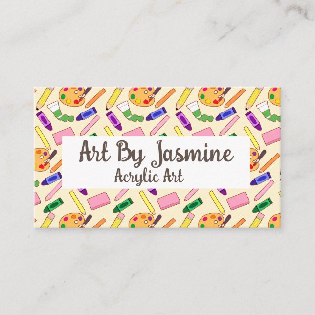 Cartão De Visita Suprimentos Coloridos De Arte (Frente)