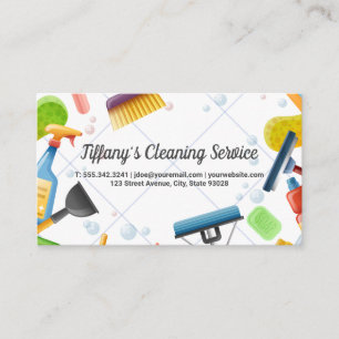 Cartão De Visita Suprimentos de limpeza Fundo do azulejo