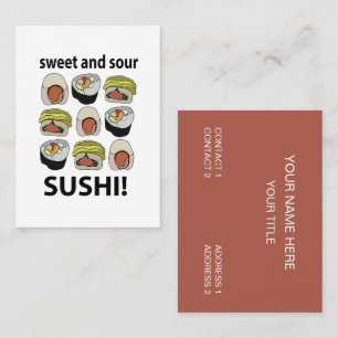 Cartão De Visita Sushi Doce e Azedo Sushi