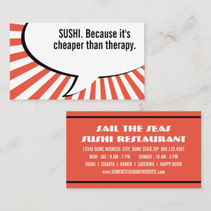 Cartão De Visita sushi mais barato que a terapia