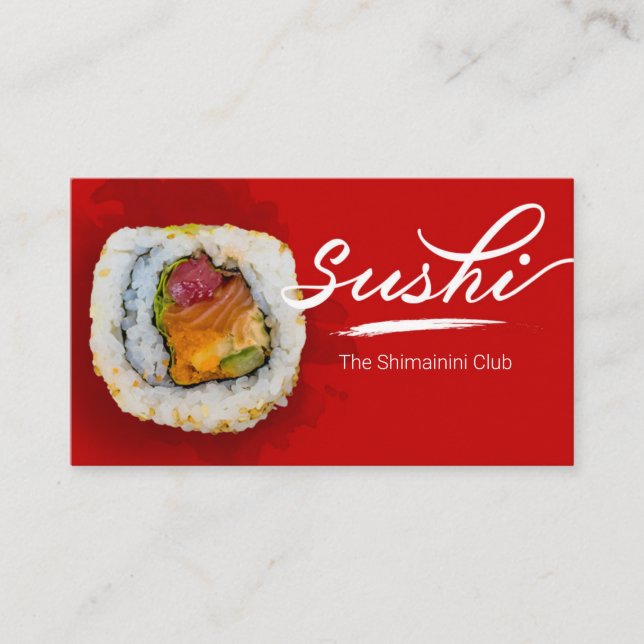 Cartão De Visita Sushi store, Sushi business, Sushi entrega (Frente)