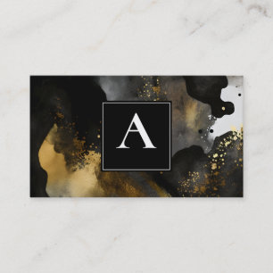 Cartão De Visita Sweep Primordial Design Abstrato Dourado Preto