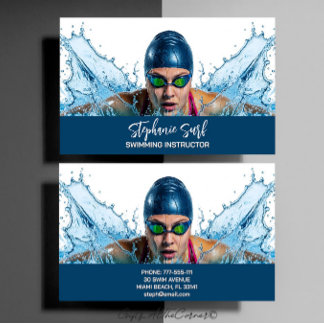 Cartão De Visita Swimming Instructor