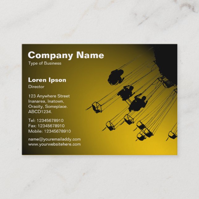 Cartão De Visita Swings e Roundabouts v2 - Spotlit Amber (Frente)