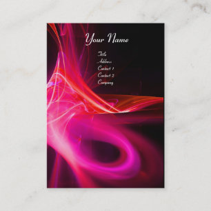 Cartão De Visita SWIRL 2 MONOGRAM Vibrante preto rosa vermelho