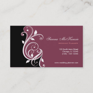 Cartão De Visita Swirl Wedding Planner