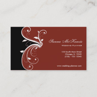 Cartão De Visita Swirl Wedding Planner