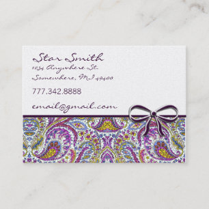 Cartão De Visita Swirly Floral Paisly