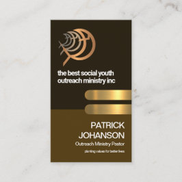 Cartão De Visita Tabulação Dourada de Camada Vermelha Ministério do