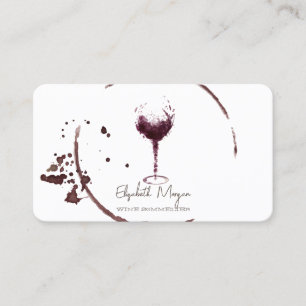 Cartão De Visita Taca de Vinho Manchas de Vinho Profissional Elegan