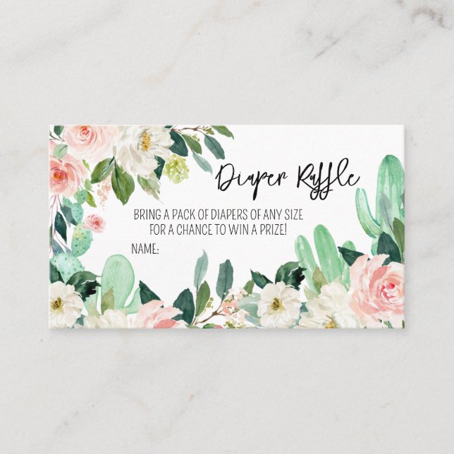 Cartão De Visita Taco Bout a Baby Chá de fraldas Fralda Raffle (Frente)