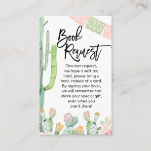 Cartão De Visita Taco Cactus Fiesta Themed Book Request Insert