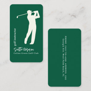 Cartão De Visita Taco de golfe Clube Verde Elegante