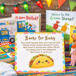 Cartão De Visita Taco para uma Solicitação de Livro de Bebê