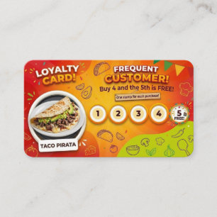 Cartão De Visita Taco pirata - Fidelidade Loja Local