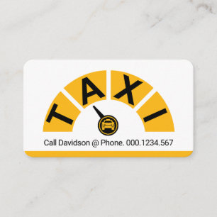 Cartão De Visita Tacômetro de Táxi Amarelo Táxi Dirigindo