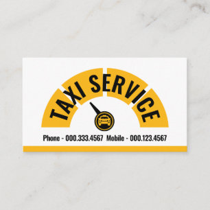 Cartão De Visita Tacômetro de Táxi Amarelo Táxi Dirigindo