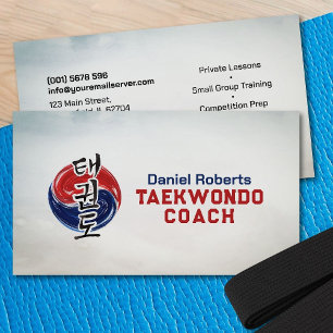Cartão De Visita Taekwondo Coach - Símbolo Taegeuk e Hangul