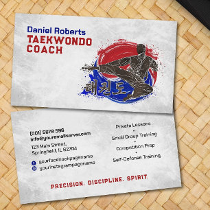 Cartão De Visita Taekwondo Coach - Símbolo Taegeuk e Hangul