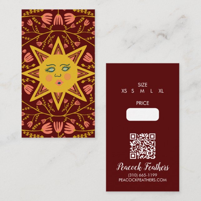 Cartão De Visita Tag de travamento PERSONALIZADO do Código QR do Ta (Frente/Verso)