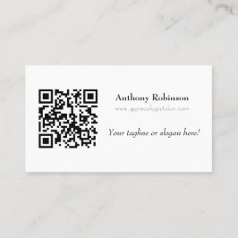 Cartão De Visita Tagline Básico Moderno Elegante e código QR
