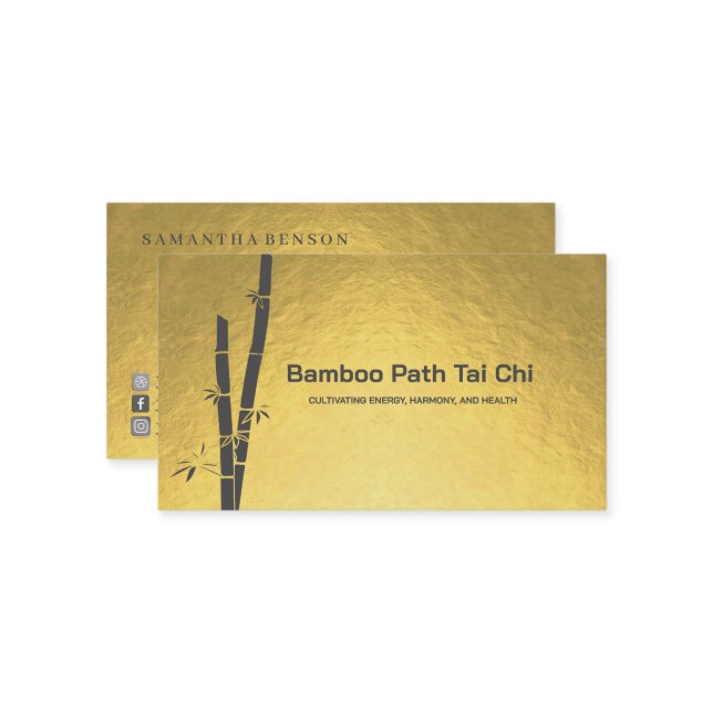Cartão De Visita Tai Chi and Qigong - Bamboo  (Frente/Verso In Situ)