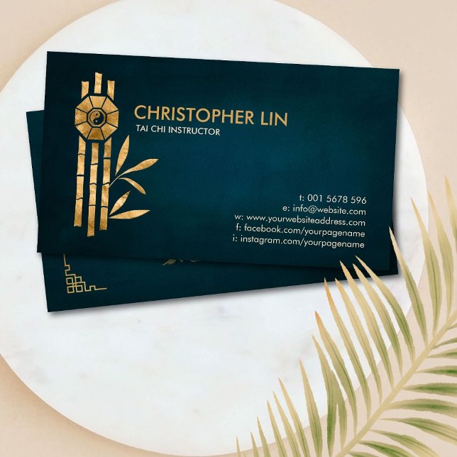Cartão De Visita Tai - Chi Bagua / Pakua e Lucky Bamboo (Criador carregado)