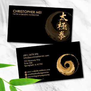 Cartão De Visita Tai Chi Chuan - Traço de pincel ouro