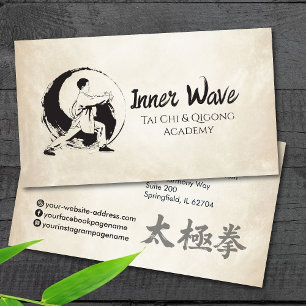 Cartão De Visita Tai Chi e Qigong - Símbolo Taijitu