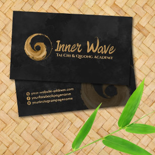 Cartão De Visita Tai Chi e Qigong - Símbolo Taijitu Ouro
