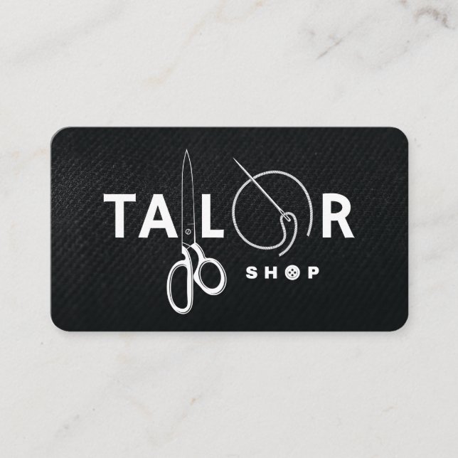Cartão De Visita Tailor Shop | Garment Tools (Frente)