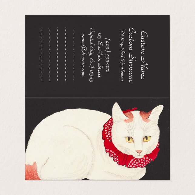 Cartão De Visita takahashi shotei tama nekko retrato ukiyo-e (Exterior Desdobrado)