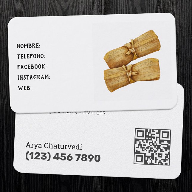 Cartão De Visita Tamales (Tamales Business Cards)